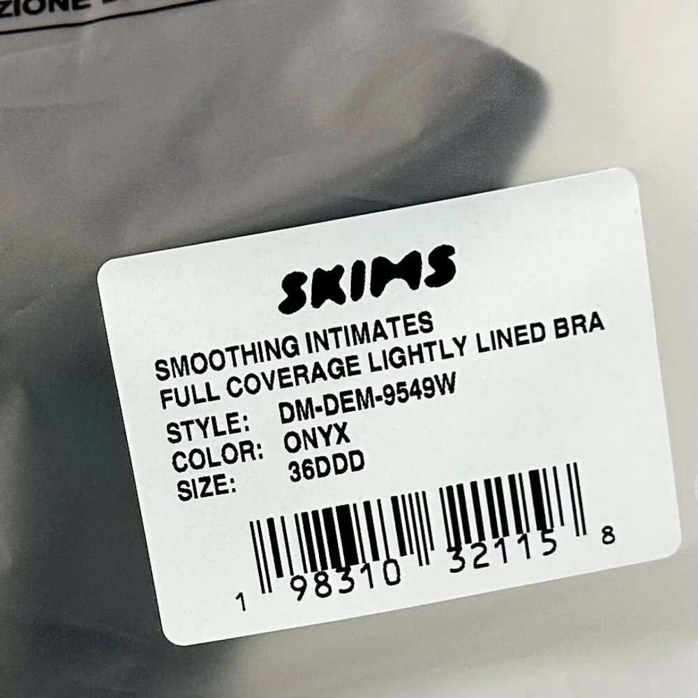 NWT SKIMS Smoothing Intimates Full Coverage Lightly Lined Bra in Onyx - 36DDD - Picture 4 of 9